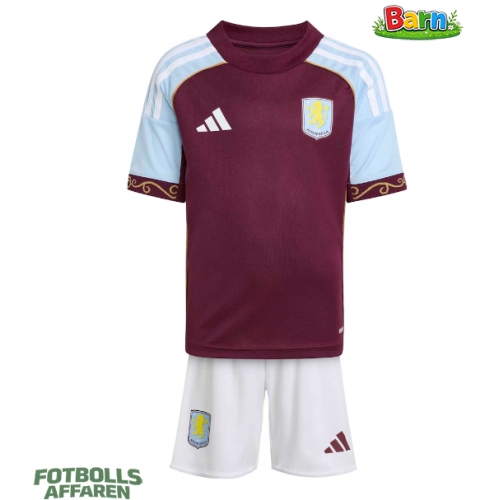 Aston Villa Hemmaställ Barn 2025-26 Kortärmad (+ Korta byxor)